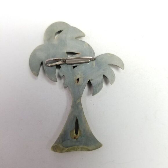 Vintage Palm Tree Brooch, Plastic Retro Style Tropical, Estate - Picture 3 of 6